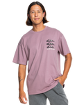 The Quiksilver Mens Vertical Logos T-Shirt in Grape Shake