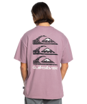 The Quiksilver Mens Vertical Logos T-Shirt in Grape Shake