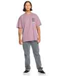 The Quiksilver Mens Vertical Logos T-Shirt in Grape Shake