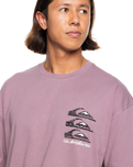 The Quiksilver Mens Vertical Logos T-Shirt in Grape Shake