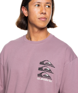 The Quiksilver Mens Vertical Logos T-Shirt in Grape Shake