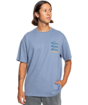 The Quiksilver Mens Vertical Logos T-Shirt in Flint Stone