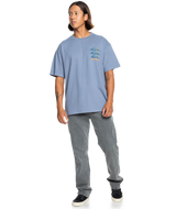 The Quiksilver Mens Vertical Logos T-Shirt in Flint Stone