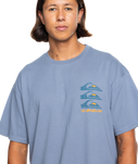 The Quiksilver Mens Vertical Logos T-Shirt in Flint Stone