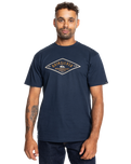 The Quiksilver Mens Diamond Logo T-Shirt in Navy Blazer 