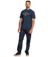 The Quiksilver Mens Diamond Logo T-Shirt in Navy Blazer 