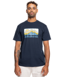 The Quiksilver Mens Gradient Mountains T-Shirt in Navy Blazer