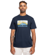 The Quiksilver Mens Gradient Mountains T-Shirt in Navy Blazer