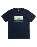 The Quiksilver Mens Gradient Mountains T-Shirt in Navy Blazer