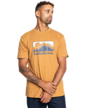 The Quiksilver Mens Gradient Mountains T-Shirt in Bone Brown