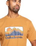 The Quiksilver Mens Gradient Mountains T-Shirt in Bone Brown