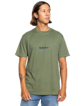 The Quiksilver Mens Simple Lettering T-Shirt in Four Leaf Clover