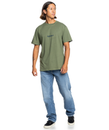 The Quiksilver Mens Simple Lettering T-Shirt in Four Leaf Clover