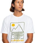 The Quiksilver Mens Outline Mountains T-Shirt in White