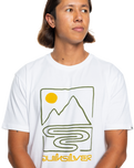 The Quiksilver Mens Outline Mountains T-Shirt in White