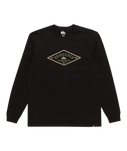 The Quiksilver Mens Diamond Logo Long Sleeve T-Shirt in Black