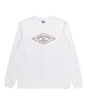 The Quiksilver Mens Diamond Logo Long Sleeve T-Shirt in White