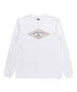 The Quiksilver Mens Diamond Logo Long Sleeve T-Shirt in White