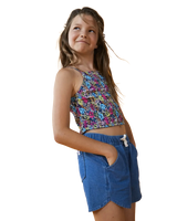 The Roxy Girls Girls Genial Moment Shorts in Medium Blue