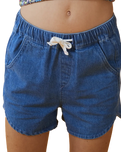 The Roxy Girls Girls Genial Moment Shorts in Medium Blue