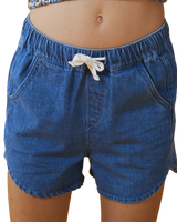 The Roxy Girls Girls Genial Moment Shorts in Medium Blue