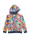 The Roxy Girls Girls Heart Beats Zip Hoodie in Mood Indigo True Paradise