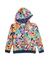 The Roxy Girls Girls Heart Beats Zip Hoodie in Mood Indigo True Paradise