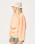 The Roxy Girls Girls Lineup Hoodie in Peach Parfait