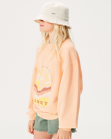 The Roxy Girls Girls Lineup Hoodie in Peach Parfait