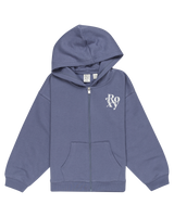 The Roxy Girls Girls Evening Hike Zip Hoodie in Wild Wind Blue