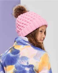 The Roxy Girls Girls Blizzard Beanie in Pink Frosting