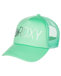 The Roxy Girls Girls Reggae Town Trucker Cap in Zephyr Green