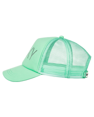 The Roxy Girls Girls Reggae Town Trucker Cap in Zephyr Green