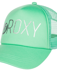 The Roxy Girls Girls Reggae Town Trucker Cap in Zephyr Green