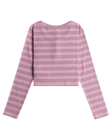 The Roxy Girls Girls Violet Chemistry T-Shirt in Mauve Orchid Stripy Stipe