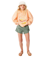 The Roxy Girls Girls Scenic Route Twill Shorts in Agave Green