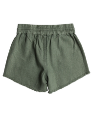 The Roxy Girls Girls Scenic Route Twill Shorts in Agave Green