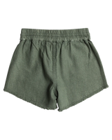 The Roxy Girls Girls Scenic Route Twill Shorts in Agave Green