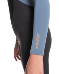 The Roxy Girls Prologue 4/3mm Back Zip Wetsuit in Black Cloud, Powder Grey & Sunglow