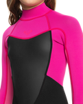 The Roxy Girls Prologue 2/2mm Back Zip Shorty Wetsuit in Festival Fuchsia