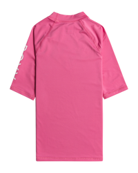 The Roxy Girls Whole Hearted Rash Vest in Shocking Pink