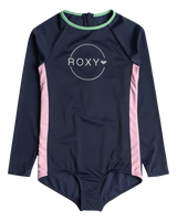 The Roxy Girls Girls Ilacabo Long Sleeve Swimsuit in Naval Academy