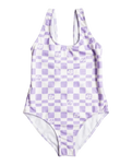 The Roxy Girls Girls Magical Waves One Piece Swimsuit in Purple Rose Flower Box