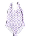 The Roxy Girls Girls Magical Waves One Piece Swimsuit in Purple Rose Flower Box