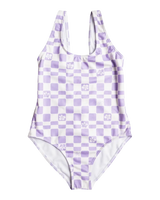 The Roxy Girls Girls Magical Waves One Piece Swimsuit in Purple Rose Flower Box