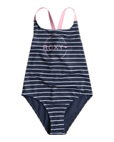 The Roxy Girls Girls Bico Stripe Swimsuit in Naval Academy