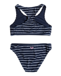 The Roxy Girls Girls Bico Stripe Crop Top Bikini Set in Naval Academy