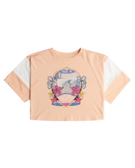 The Roxy Girls Girls Lets Get It Started T-Shirt in Peach Parfait