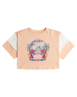 The Roxy Girls Girls Lets Get It Started T-Shirt in Peach Parfait