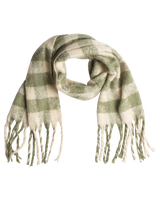 The Roxy Womens Cute Blush Scarf in Oil Green Be Bold Plaid